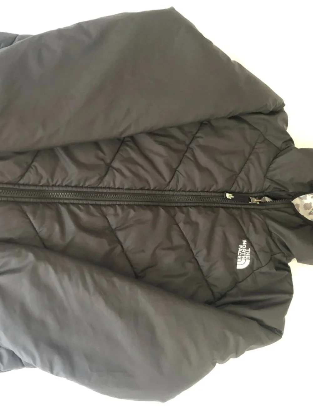 The North Face Reversible Girls Puffer Jacket Black Youth Junior Size XL